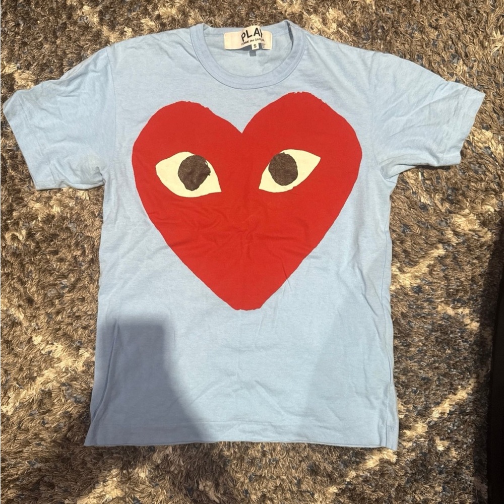 Comme des Garcons Blue and Red Short Sleeve Tee